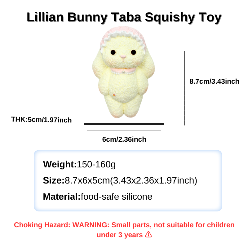 Lillian Bunny Taba Squishy Toy